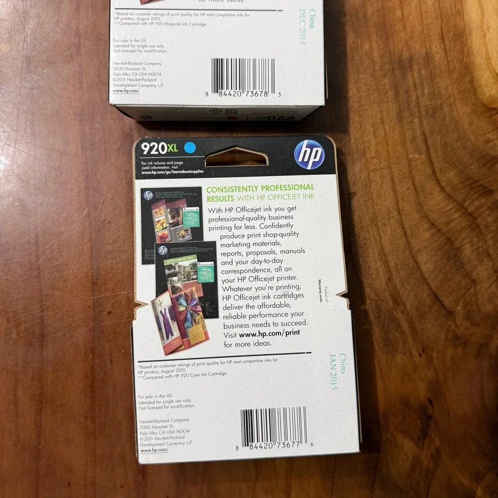 Genuine HP Ink 920 XL Black Cyan Magenta Color Expires 2014